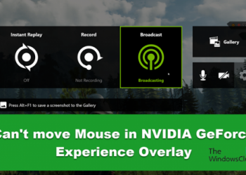 Не удается переместить мышь в оверлее NVIDIA GeForce Experience