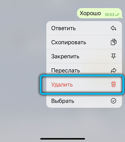  Принцип удаления сообщений в «Telegram»