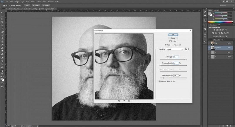  Устранение шумов на фото в Photoshop