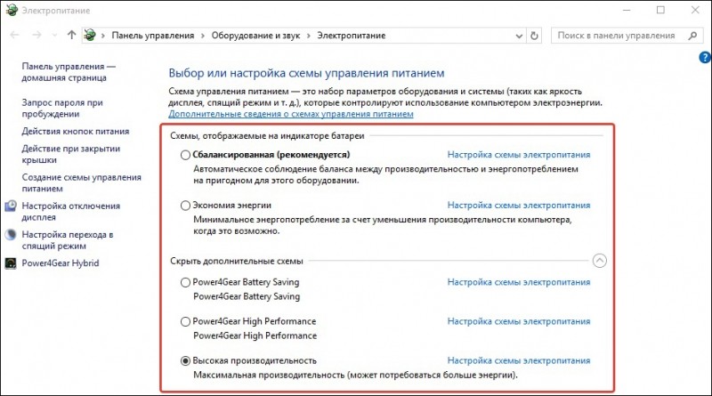  Режимы энергосбережения Windows