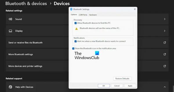  
Опция Bluetooth исчезла в Windows 11