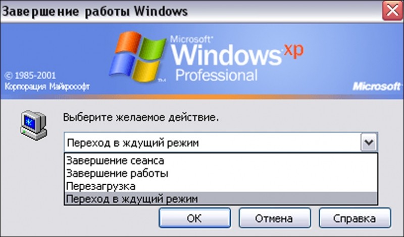  Ждущие режимы Windows