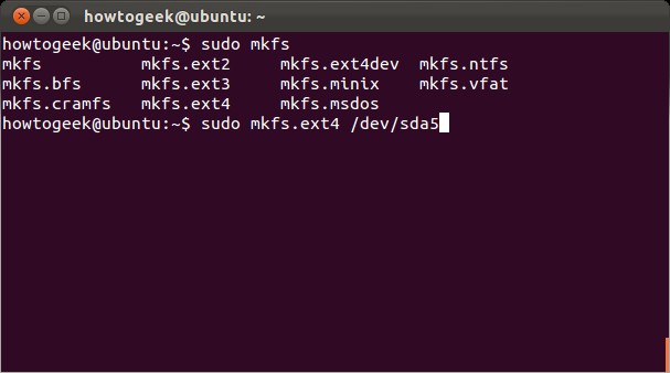  Ubuntu: Форматирование флешки