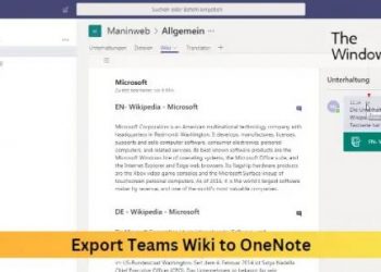 Как экспортировать Teams Wiki в OneNote
