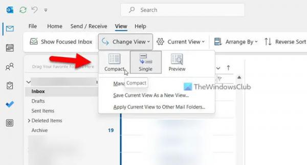  
Как сбросить представление Outlook по умолчанию на ПК с Windows