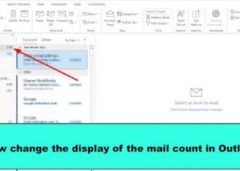 Как изменить отображение счетчика почты в Outlook
