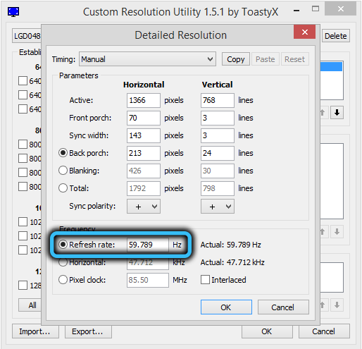 Управление настройками монитора с помощью Custom Resolution Utility Управление настройками монитора с помощью Custom Resolution Utility