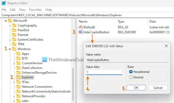Как показать или скрыть кнопку второго пилота на панели задач в Windows 11