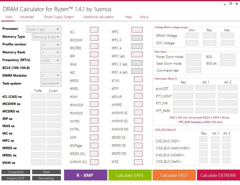  Как пользоваться калькулятором разгона памяти Ryzen&nbsp;Dram&nbsp;Calculator
