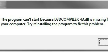 Лёгкие способы исправления ошибки D3DCompiler_43.dll