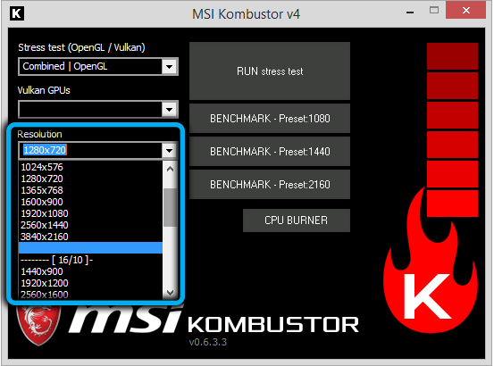  Как протестировать видеокарту с помощью MSI&nbsp;Kombustor
