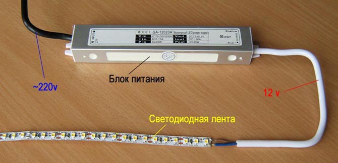  Особенности расчёта и подключения блока питания к светодиодной ленте