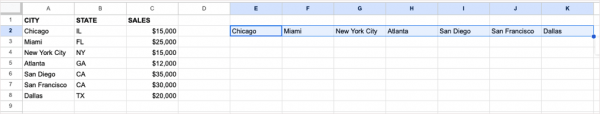  
Как транспонировать строки и столбцы в Google Sheets