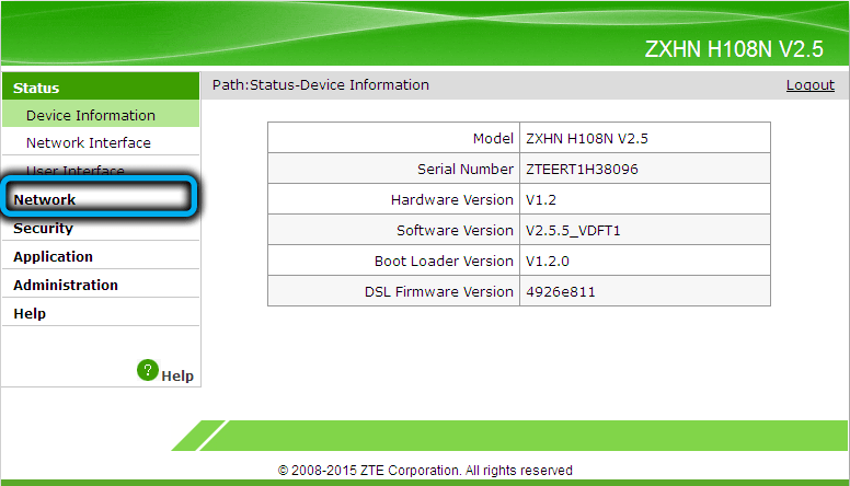  Особенности настройки роутера ZXHN H118N