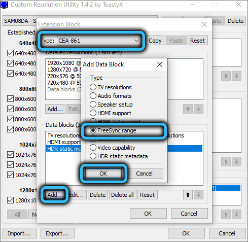 Управление настройками монитора с помощью Custom Resolution Utility Управление настройками монитора с помощью Custom Resolution Utility