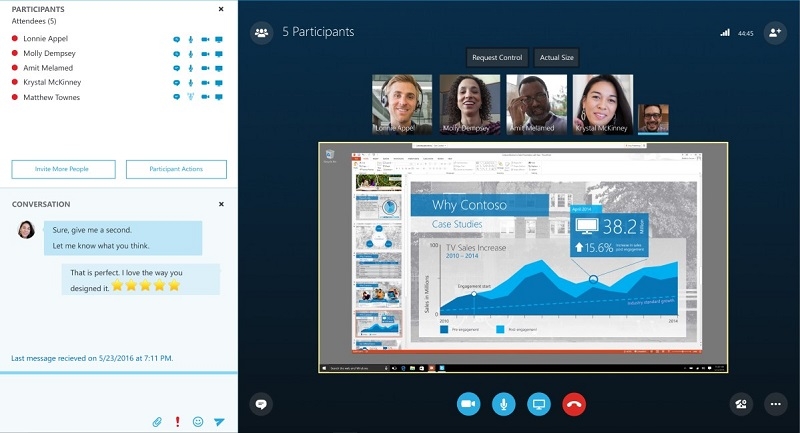  Включение демонстрации экрана в программе Skype