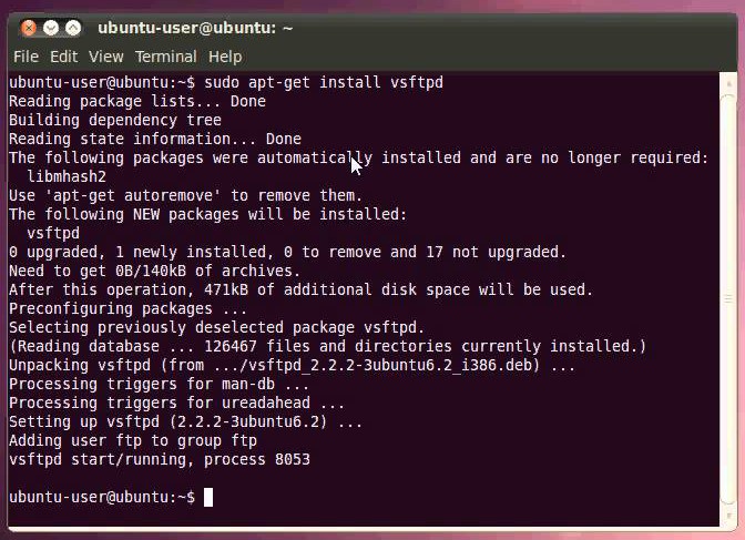  Установки и настройка FTP-сервера в Ubuntu