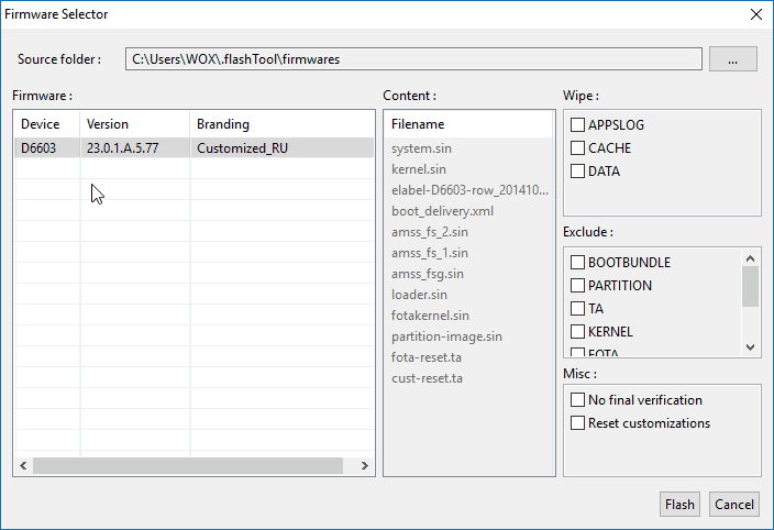  Прошивка телефонов через программу FlashTool