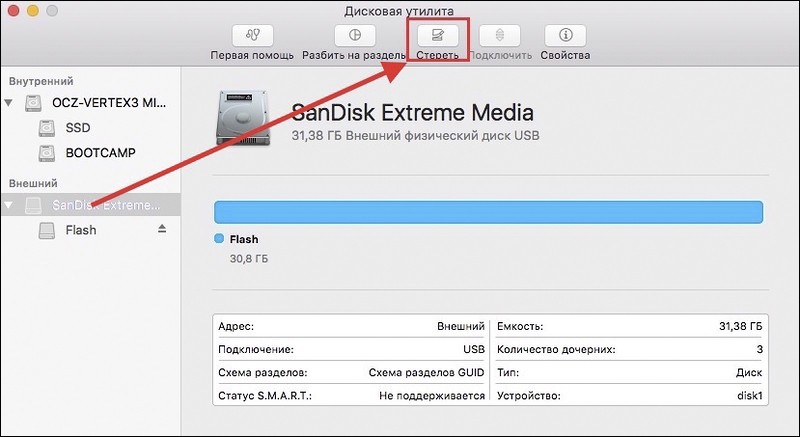  Принцип работы с флешкой на MacBook