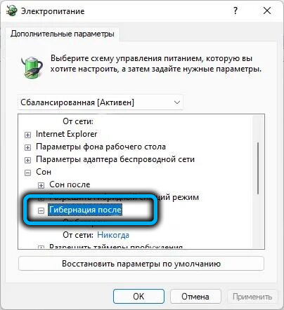  Способы включения/выключения режима гибернации в Windows 11