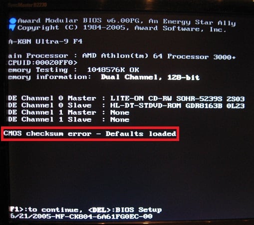  Ошибка «Cmos checksum error defaults loaded»: что означает и как исправить