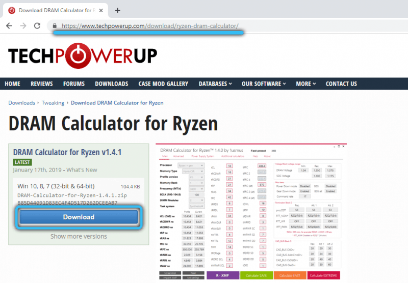  Как пользоваться калькулятором разгона памяти Ryzen&nbsp;Dram&nbsp;Calculator