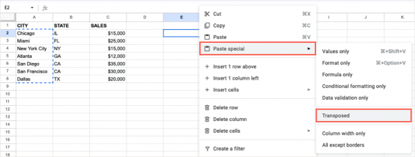  
Как транспонировать строки и столбцы в Google Sheets