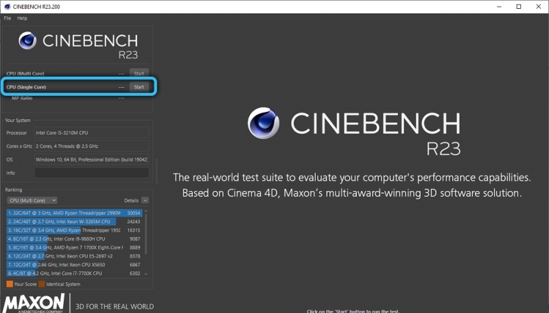  Особенности тестирования производительности CPU с помощью Cinebench