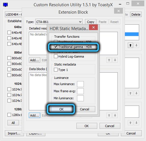 Управление настройками монитора с помощью Custom Resolution Utility Управление настройками монитора с помощью Custom Resolution Utility
