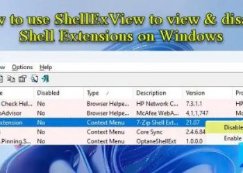 Как использовать ShellExView в Windows для отключения расширений оболочки
