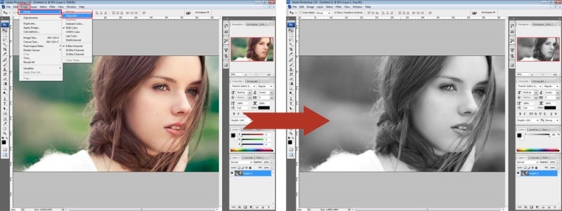  Превращение цветного фото в чёрно-белое в Фотошопе