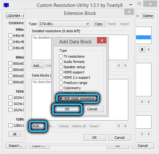 Управление настройками монитора с помощью Custom Resolution Utility Управление настройками монитора с помощью Custom Resolution Utility
