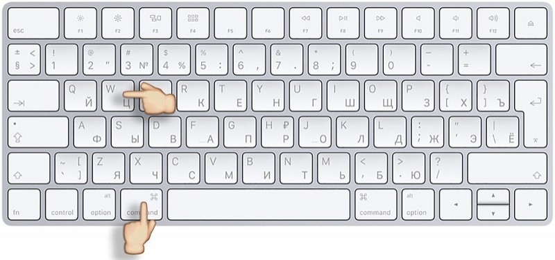  Комбинации горячих клавиш, используемые в MacOS