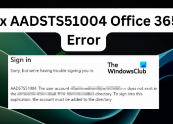 AADSTS51004, Учетная запись пользователя не существует в каталоге