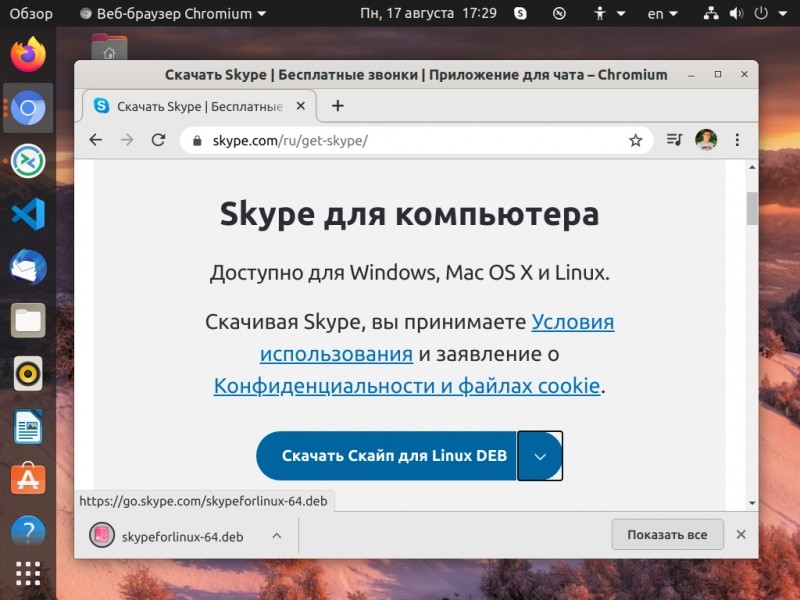  Особенности установки Скайпа для Убунту