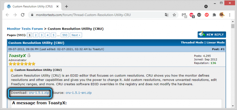 Управление настройками монитора с помощью Custom Resolution Utility Управление настройками монитора с помощью Custom Resolution Utility