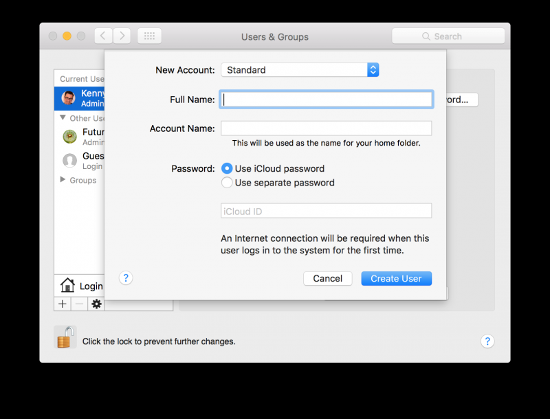  Изменение имени пользователя в Mac OS