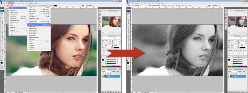  Превращение цветного фото в чёрно-белое в Фотошопе