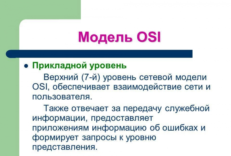  Уровни модели OSI