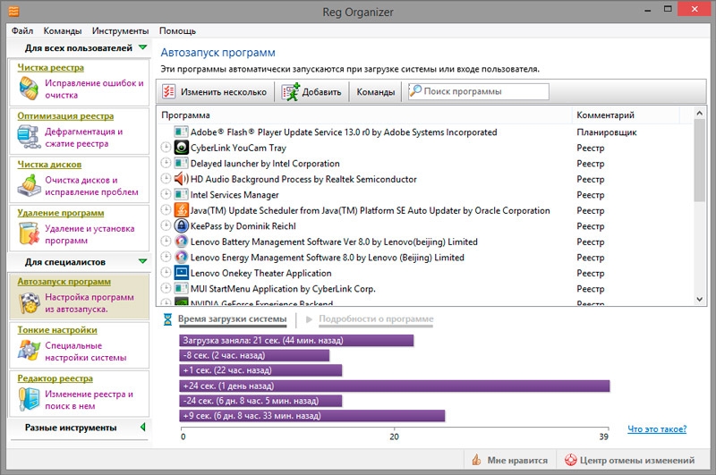 Оптимизация компьютера с помощью программы Reg Organizer