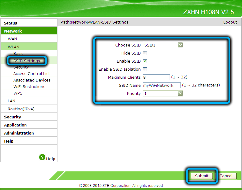  Особенности настройки роутера ZXHN H118N