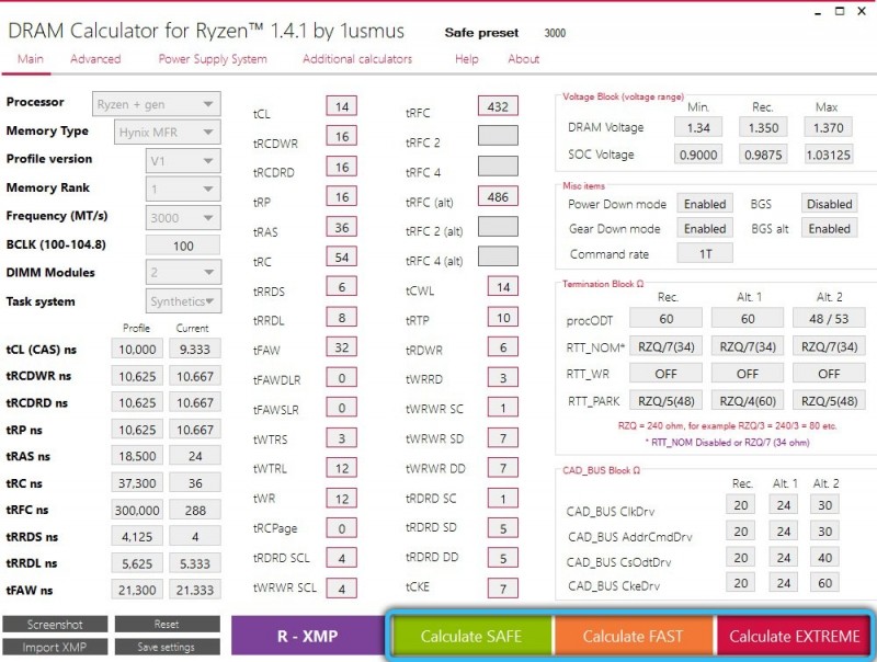  Как пользоваться калькулятором разгона памяти Ryzen&nbsp;Dram&nbsp;Calculator