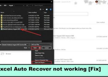 Автоматическое восстановление Excel не работает (исправлено)