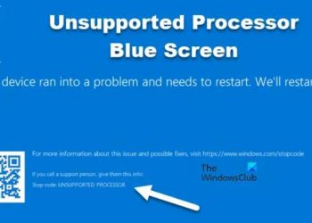 Исправить синий экран неподдерживаемого процессора в Windows 11