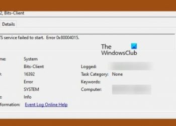 0x80004015, не удалось запустить службу BITS, идентификатор события 16392 в Windows