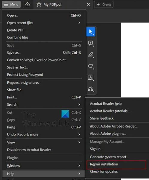 Adobe Acrobat Ошибка нехватки памяти в Windows 11/10