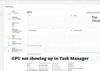 Графический процессор не отображается в диспетчере задач в Windows 11