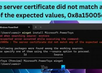 Сертификат сервера не соответствует ни одному из ожидаемых значений