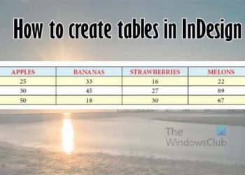 Как создать таблицу в InDesign