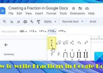 Как написать дроби в Google Docs?